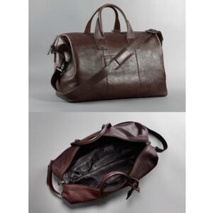 Kenneth Cole Leather Weekender Duffle Bag